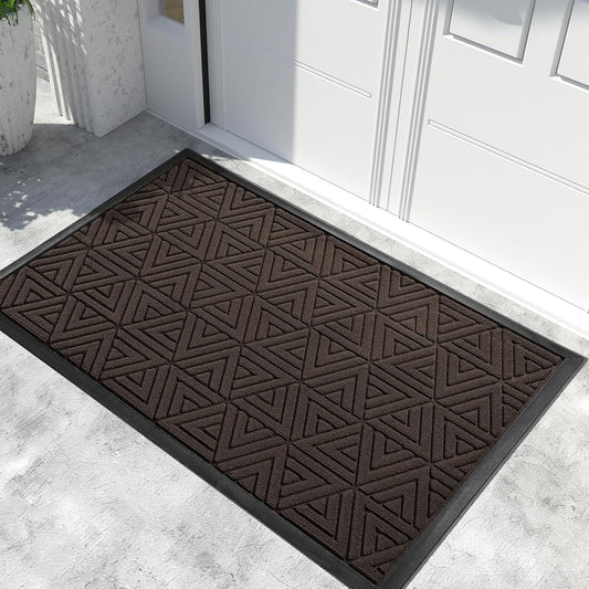 Yimobra Extra Large Door Mat 60x32, All-Weather Waterproof Non-Slip Welcome Matt Outdoor, Heavy Duty Non Slip Doormat for Entryway for Patio and Garage Indoor, Easy Clean, Brown