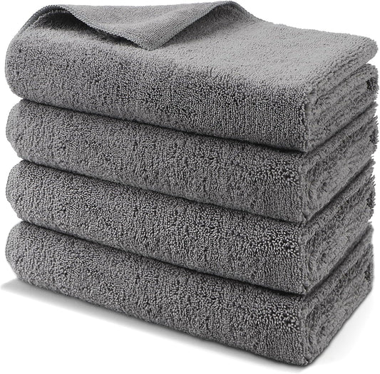 HOMEXCEL Professional Large Microfiber Car Drying Towels 4 Pack, Lint Free, Scratch Free, Highly