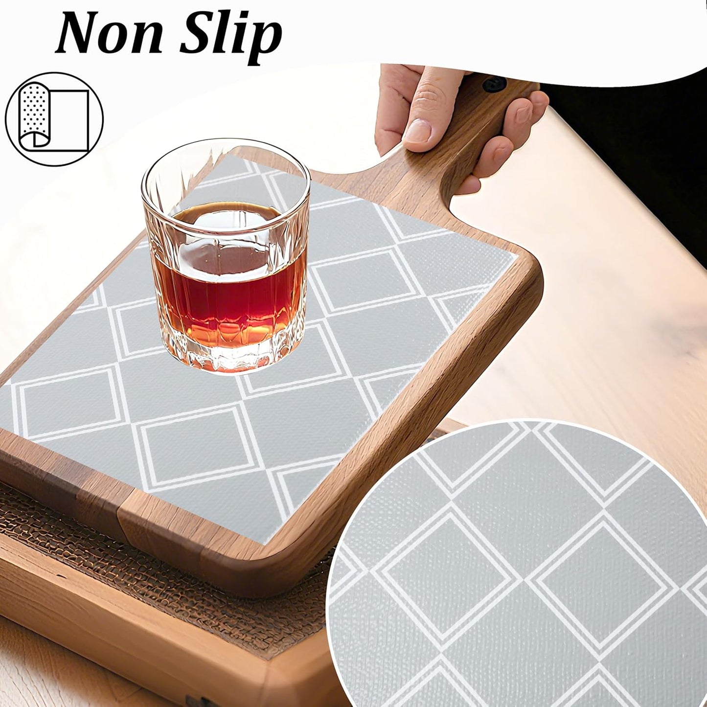 Shelf Liners for Kitchen Cabinets Non-Adhesive 12 Inch X 20 Ft Cabinet Liners for Shelves Non Slip Drawer Liners for Dresser Waterproof Closet Shelf Paper for Kitchen Bathroom Fridge Cupboard Pantry