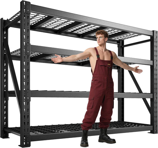 Bepatio 9400LBS Storage Shelves Heavy Duty Garage Shelving 67.6''W 4 Tier Adjustable Metal Shelving