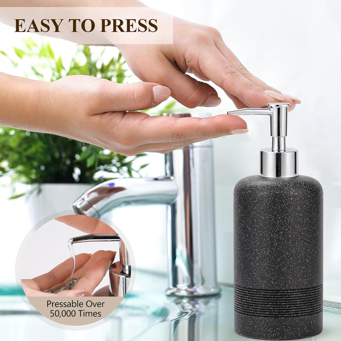 Soap Dispenser Pump Replacement, Soap Pump Dispenser Head for Liquid Soap, Lotion, Dish Soap Refill Dispenser, Ideal for Kitchen Bathroom Sink Various Bottles, 2Pack, Silver