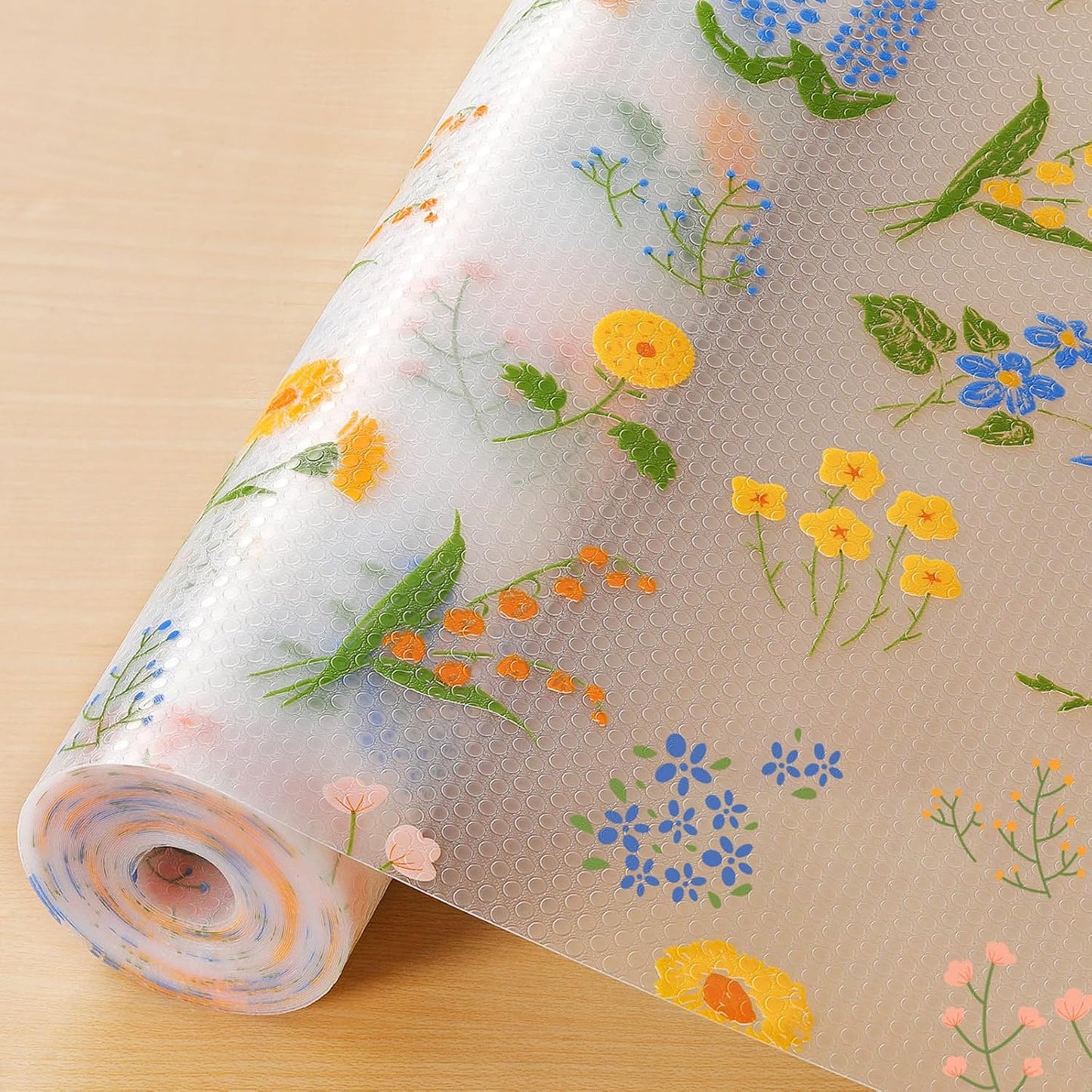 INNOLITES Non-Slip Shelf Liner – Cabinet & Drawer Liner Non-Adhesive – Waterproof Oil-Proof – Durable EVA with Floral for Kitchen Cabinets Refrigerator – BPA-Free, Easy to Cut 11.8" x 360"