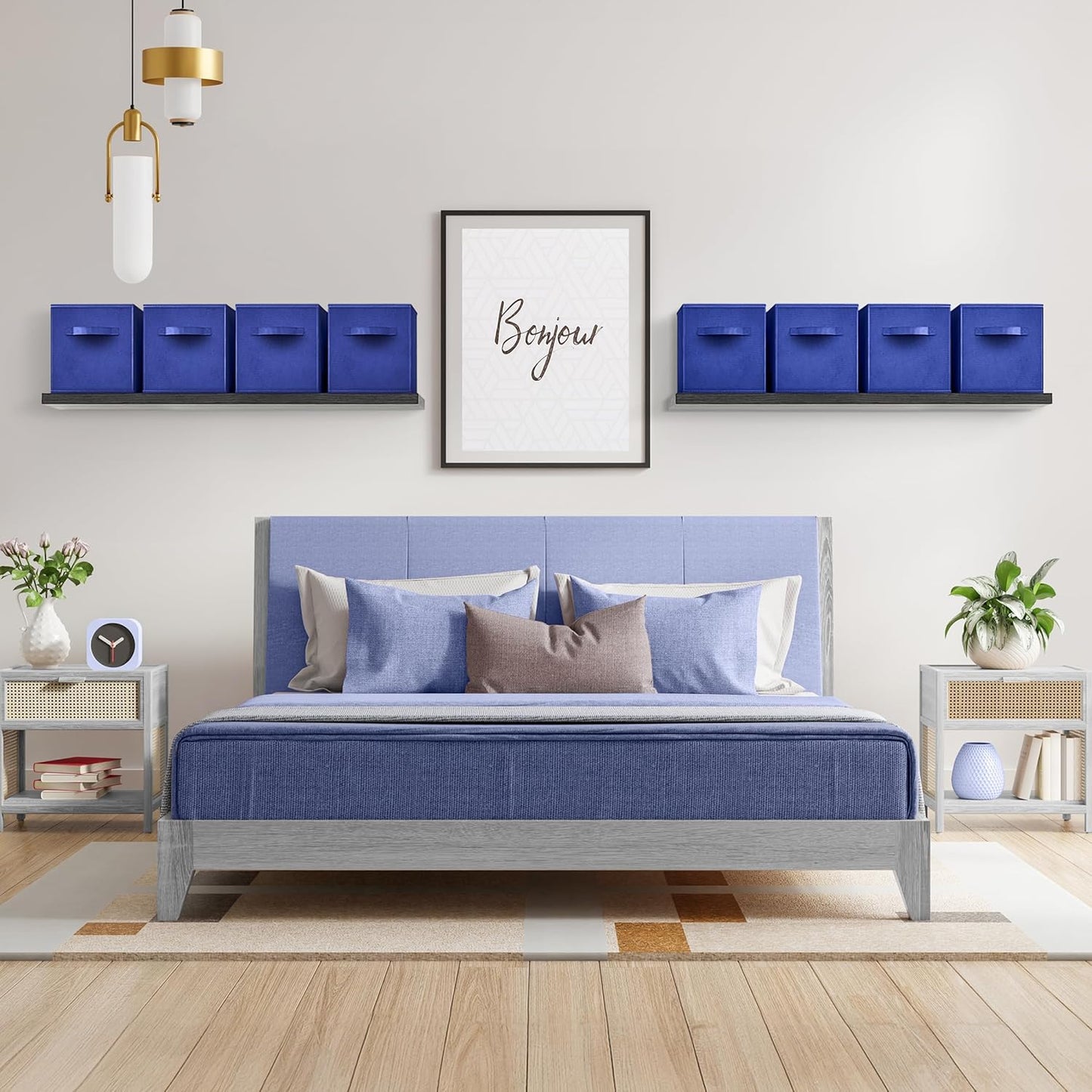 Sorbus Fabric Storage Cubes - 8 Foldable Storage Bins for Organizing Pantry, Cubbies, Toy Box - Clothes Storage & Closet Organizer - 11 Inch Collapsible Cube Baskets for Shelves with Handle