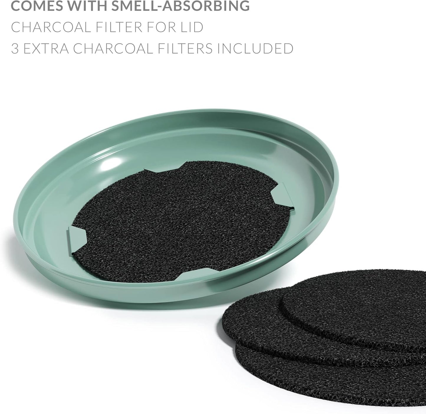 Barnyard Designs Compost Bin for Kitchen Counter - 1.2 Gallon Countertop Composter with Extra Smell-Absorbing Filters and Inner Bucket for Easy Cleaning - Food Waste Bin for Kitchen with Lid (Mint)