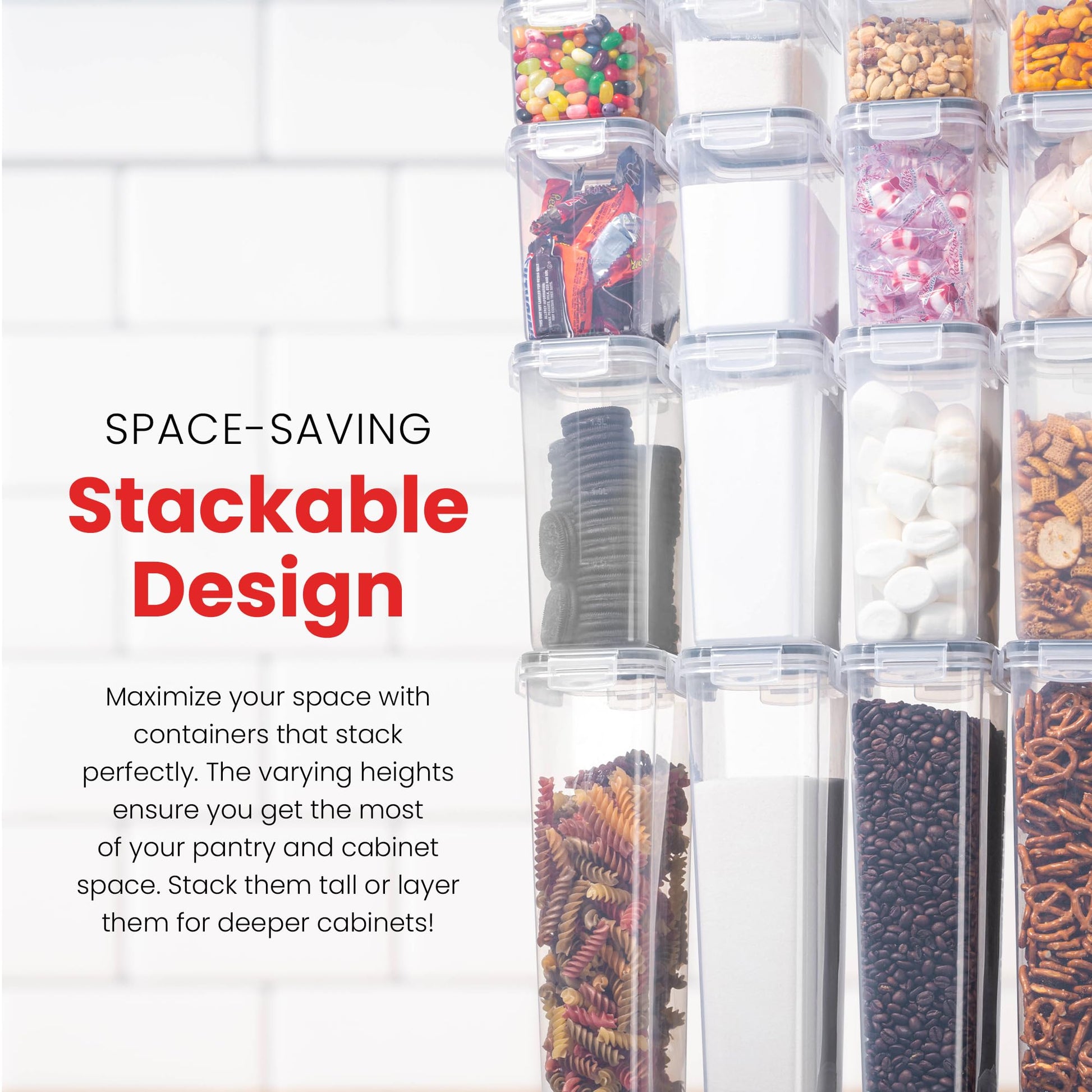 Oizeir Airtight Food Storage Containers with Lids 24-Pack, Pantry Kitchen