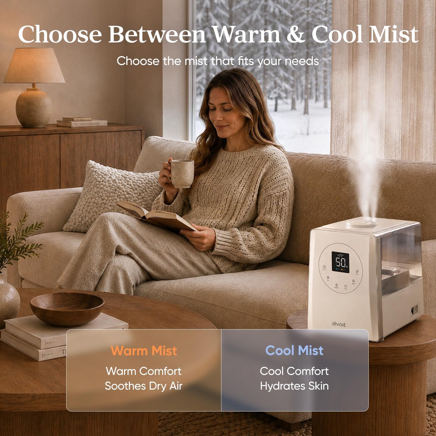 Levoit LV600S Smart Warm&Cool Mist Humidifiers for Home Bedroom Large Room