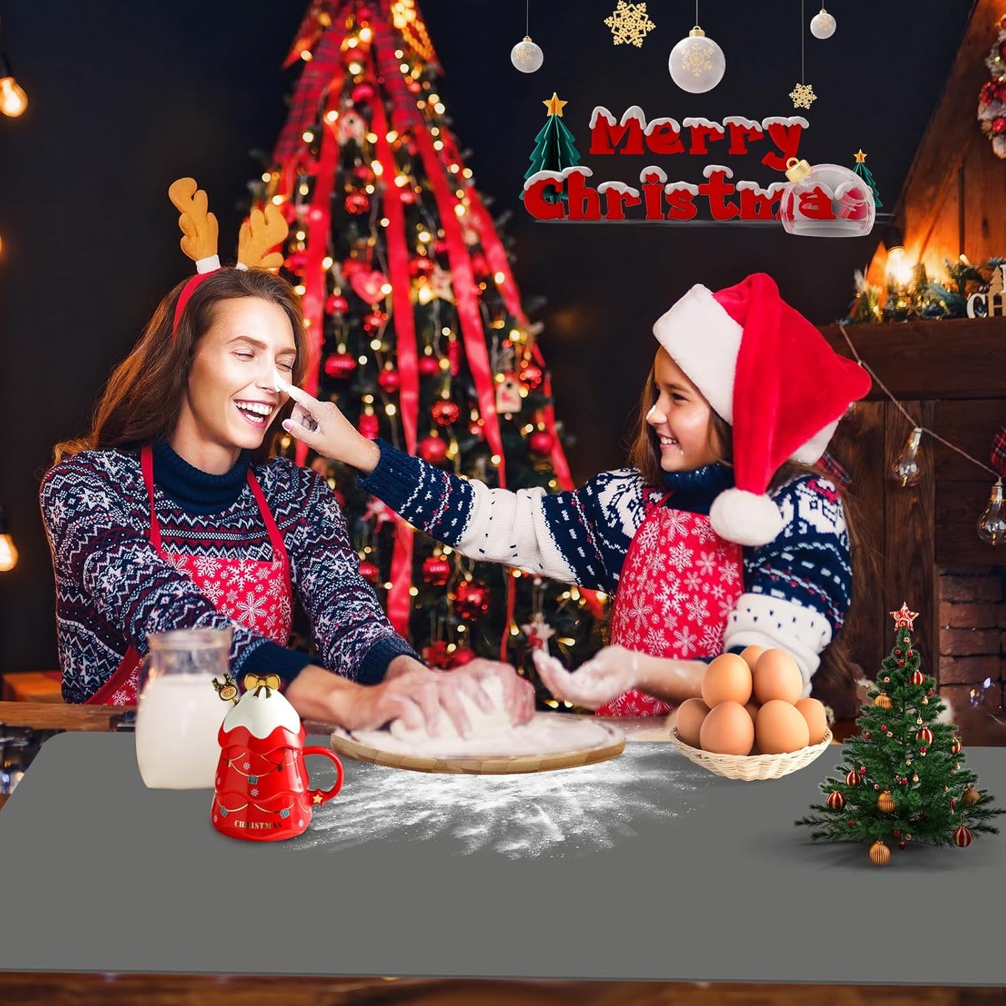 Warome Silicone Mat, 47"x 23" Silicone Mats for Kitchen Counter, Nonslip Heat Resistant Mat, Extra Large Kitchen Counter Mat, Countertop Protector for Craft, No Creases-Gray