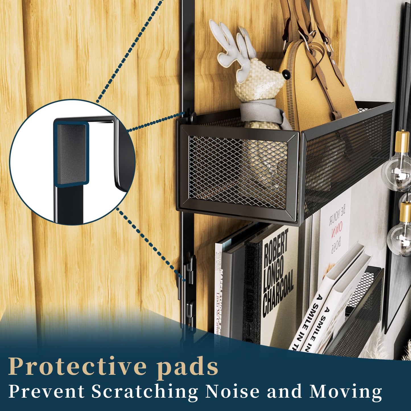 Consumest Over The Door Hooks Organizer - 3 Tier Door Hanger with 9 Coat Hooks & 2 Mesh Basket