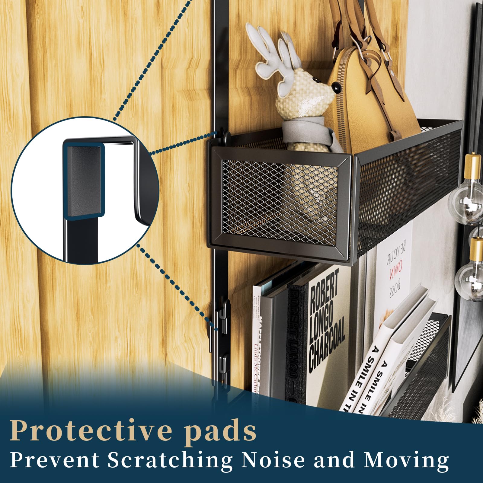 Consumest Over The Door Hooks Organizer - 3 Tier Door Hanger with 9 Coat Hooks & 2 Mesh Basket