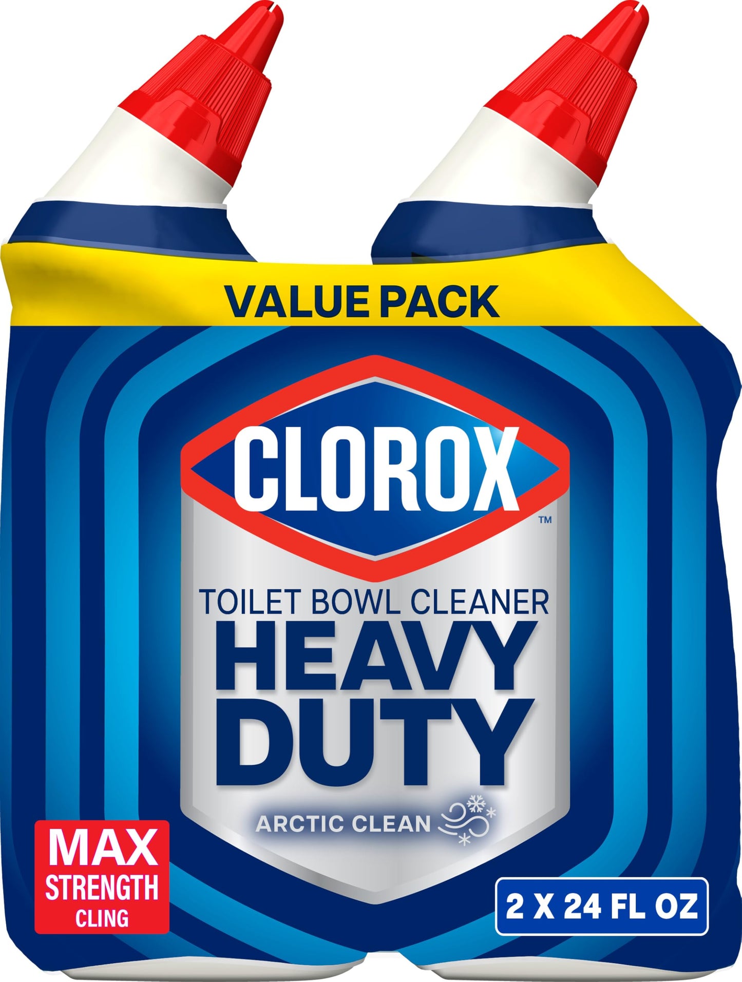 Clorox Toilet Bowl Cleaner Heavy-Duty Gel, Arctic Clean, Bleach-Free Stain Remover, Kills 99.9% of