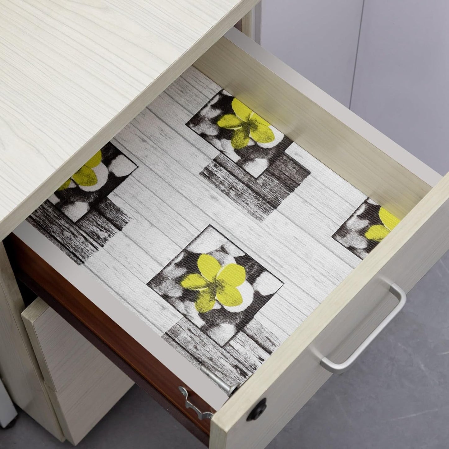 Shelf Liner 18" W x 96" L Non Adhesive Kitchen Drawer Liner, Waterproof Shelf Liner Durable Anti-Slip for Kitchen Cabinets