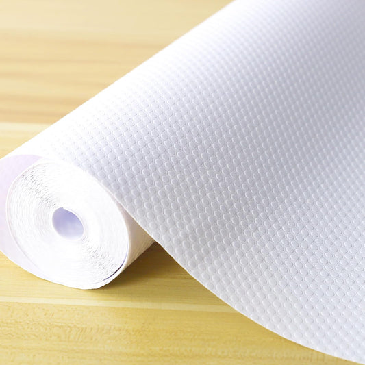 Shelf Liner Non-Slip 16 Inch Wide X 20 Ft Kitchen Cabinet Drawer Liners Waterproof & Oil-Proof Drawer Liners for Cupboard Pantry Non Adhesive Refrigerator Shelf Liner Strong Grip Cabinet Mat (White)