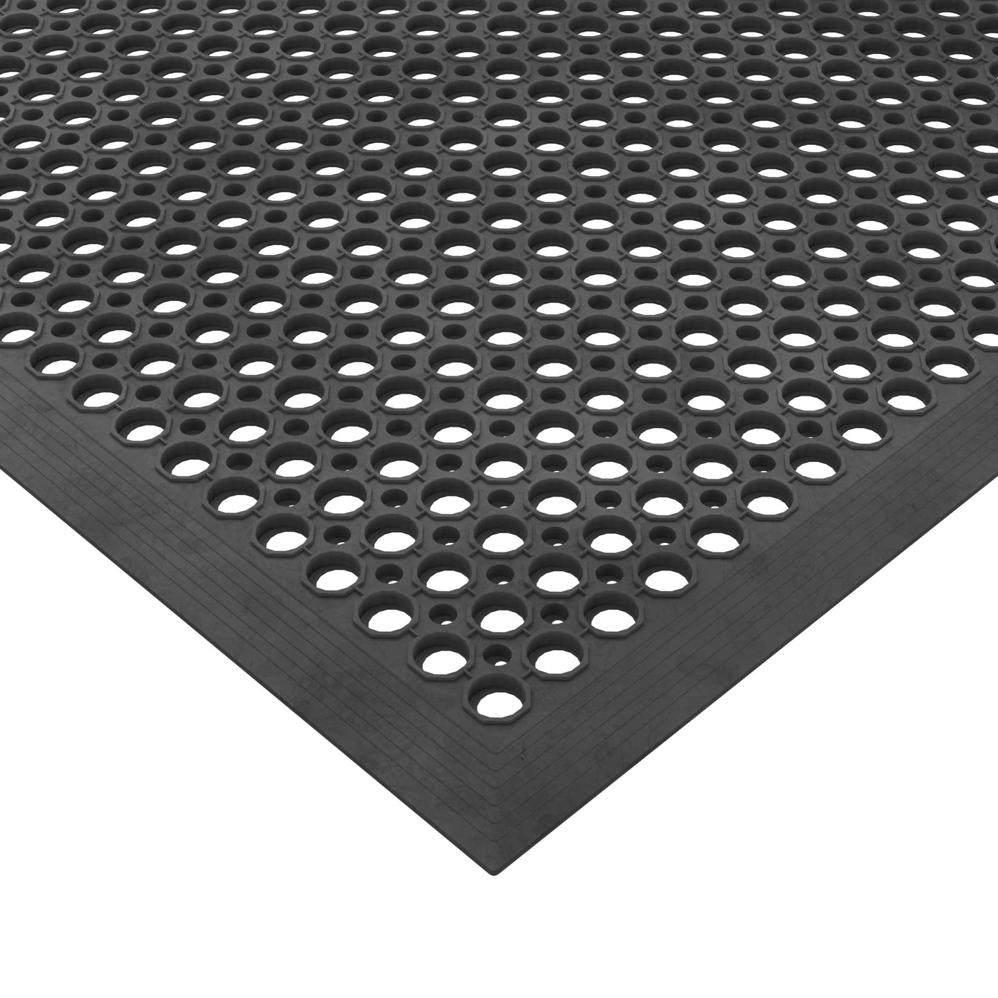 Ottomanson Heavy Duty Rubber Floor Mat – Non-Slip, Waterproof, Easy to Clean – Anti-Fatigue Mat for
