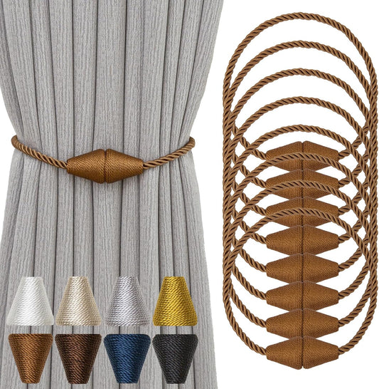 Magnetic Curtain Tiebacks 8 Pack Outdoor Rope Curtain Tie Backs Decorative Window Treatment