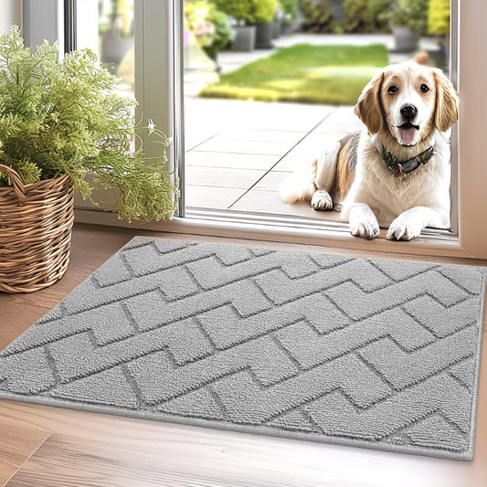 hicorfe Indoor Doormat,Front Back Door Mat TPR Backing Non Slip Mats 20"x31.5" Absorbent Resist