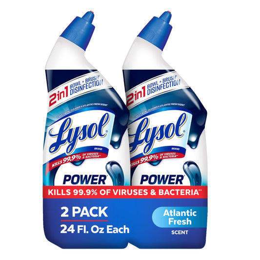 Lysol Toilet Bowl Cleaner Clinging Gel, Power, 24 oz, 2 Pack