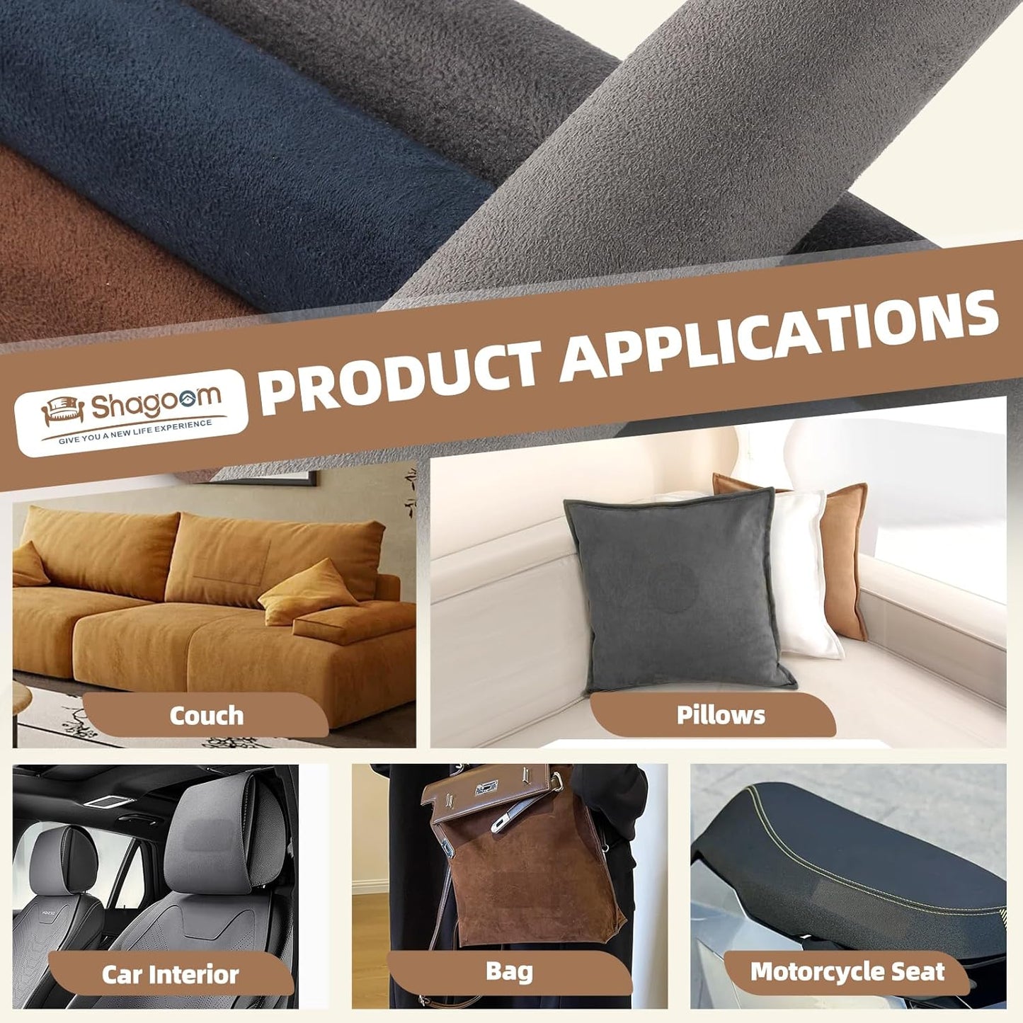 Suede Repair Patch, 17X158 Inch Fabric Large Repair Tape, Self-Adhesive Patches for Furniture, Sofa, Car Interior, Shoes, Hand Bag, Clothing (Grey, 17X158 Inch)