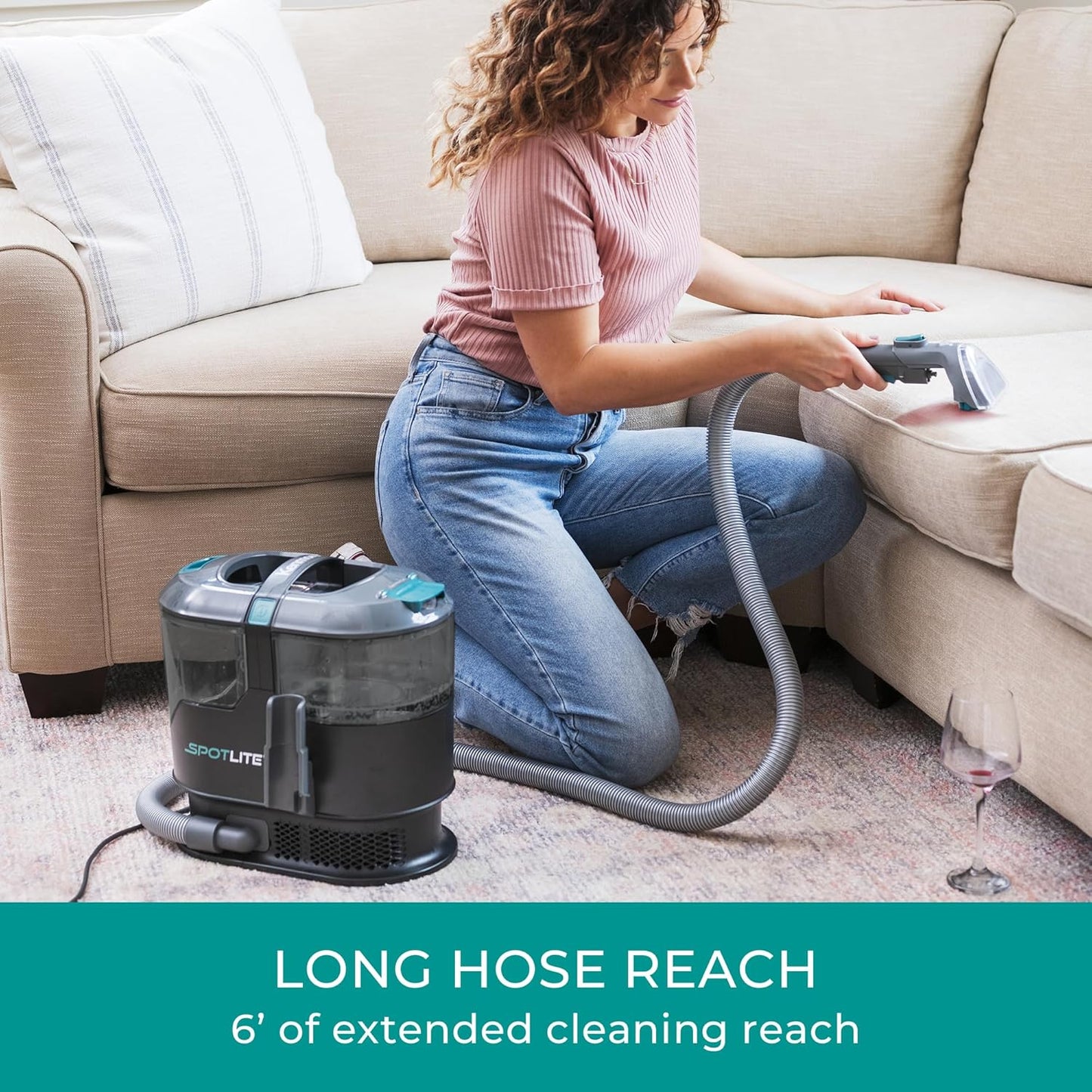 Kenmore KW2001.01 Upgrade SpotLite Portable Carpet Spot Cleaner & Pet Stain Remover, 17Kpa Powerful Suction with Versatile Tools for Upholstery, Couches, Car and Auto Detailer, Black