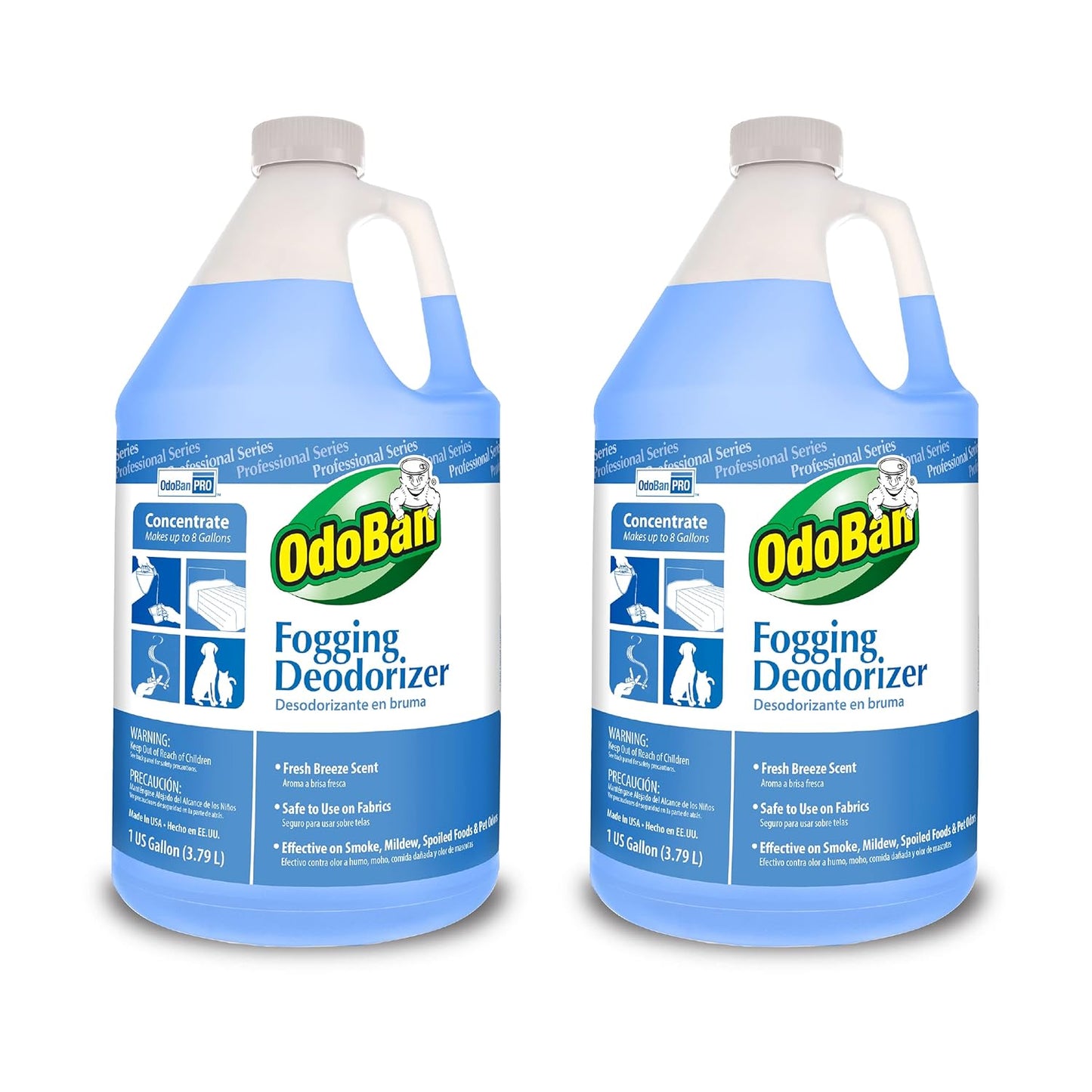 OdoBan Fogging Deodorizer Concentrate, Made in the USA, Set of 2, 1 Gallon Each