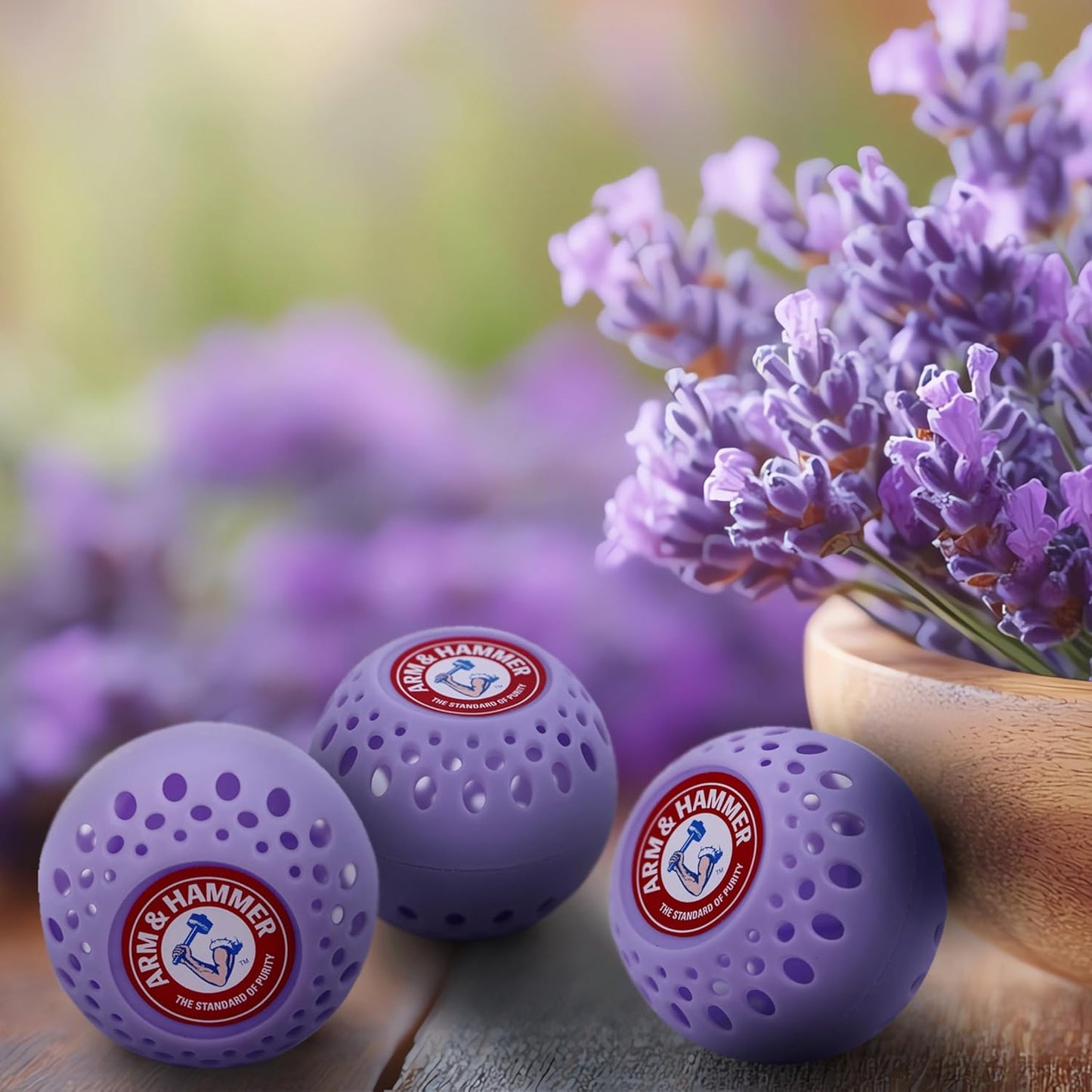 Arm & Hammer Odor Busterz Deodorizing Balls - Air Freshener and Odor Eliminator - Long-Lasting Freshness for Home, Bathroom, Closet, Gym Bags, Sports Gear and More - 3-Count, Calming Lavender Scent