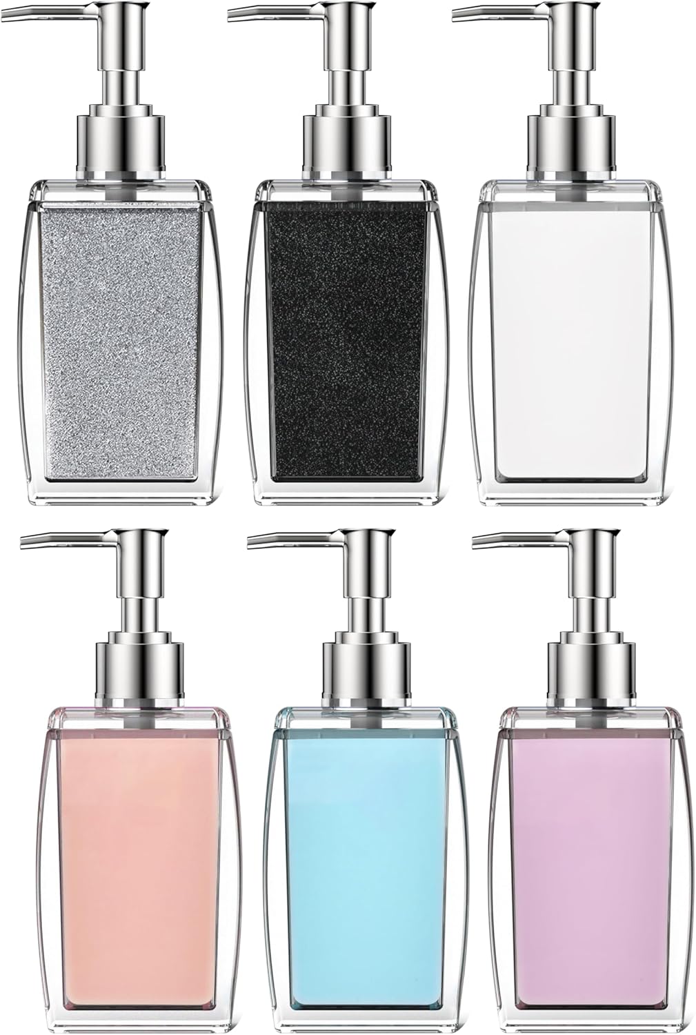 White Soap Dispenser with Refillable Plastic Pump for Bathroom Sink or Kitchen Counter, Ideal for Hand Soap, Liquid Soap, Dish Soap, or Lotion Use