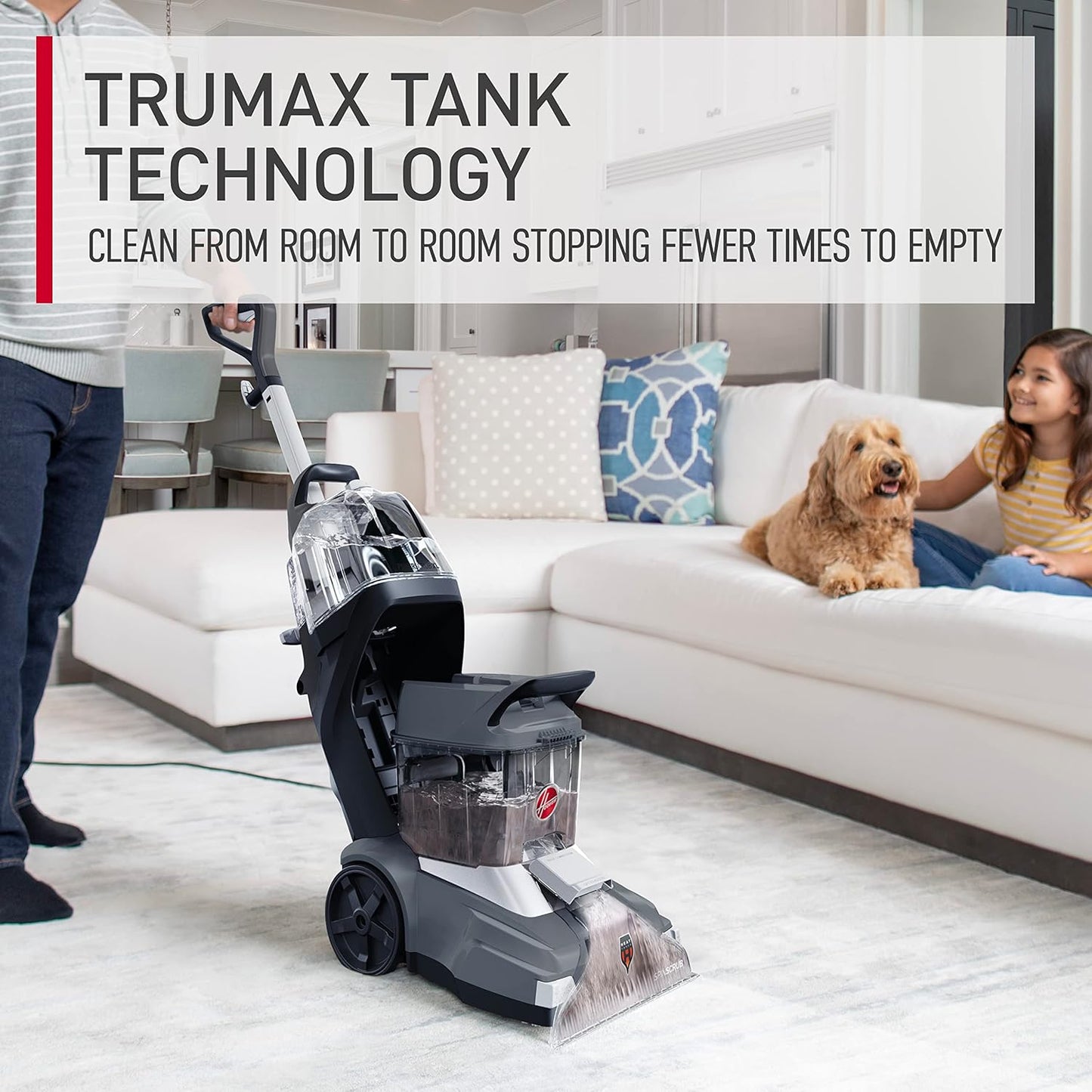 Hoover Powerscrub XL Pet Carpet Cleaner Machine, Upright Shampooer, FH68050, Black