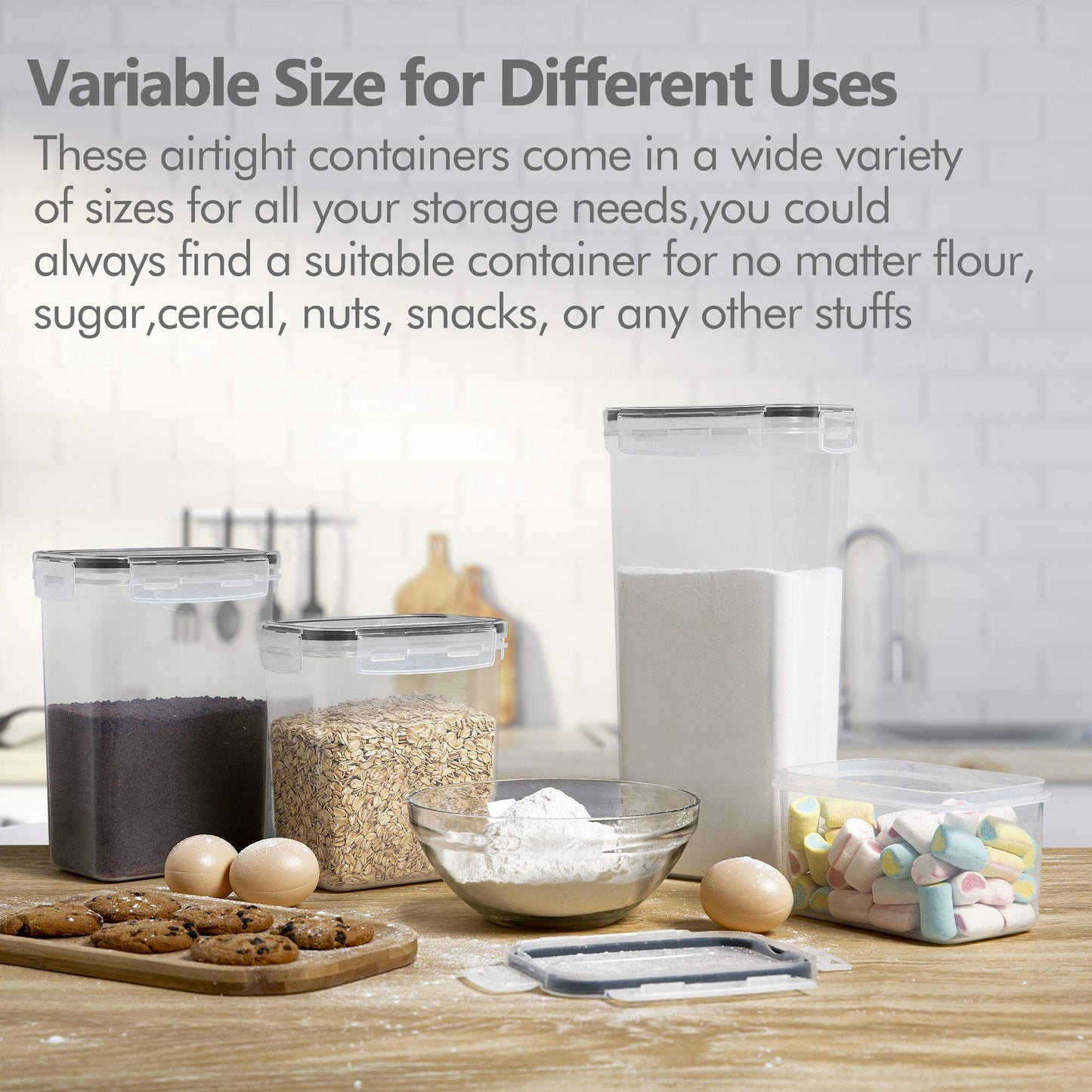 CHEFSTORY Airtight Food Storage Containers Set, 14 PCS Kitchen Storage Containers with Lids for