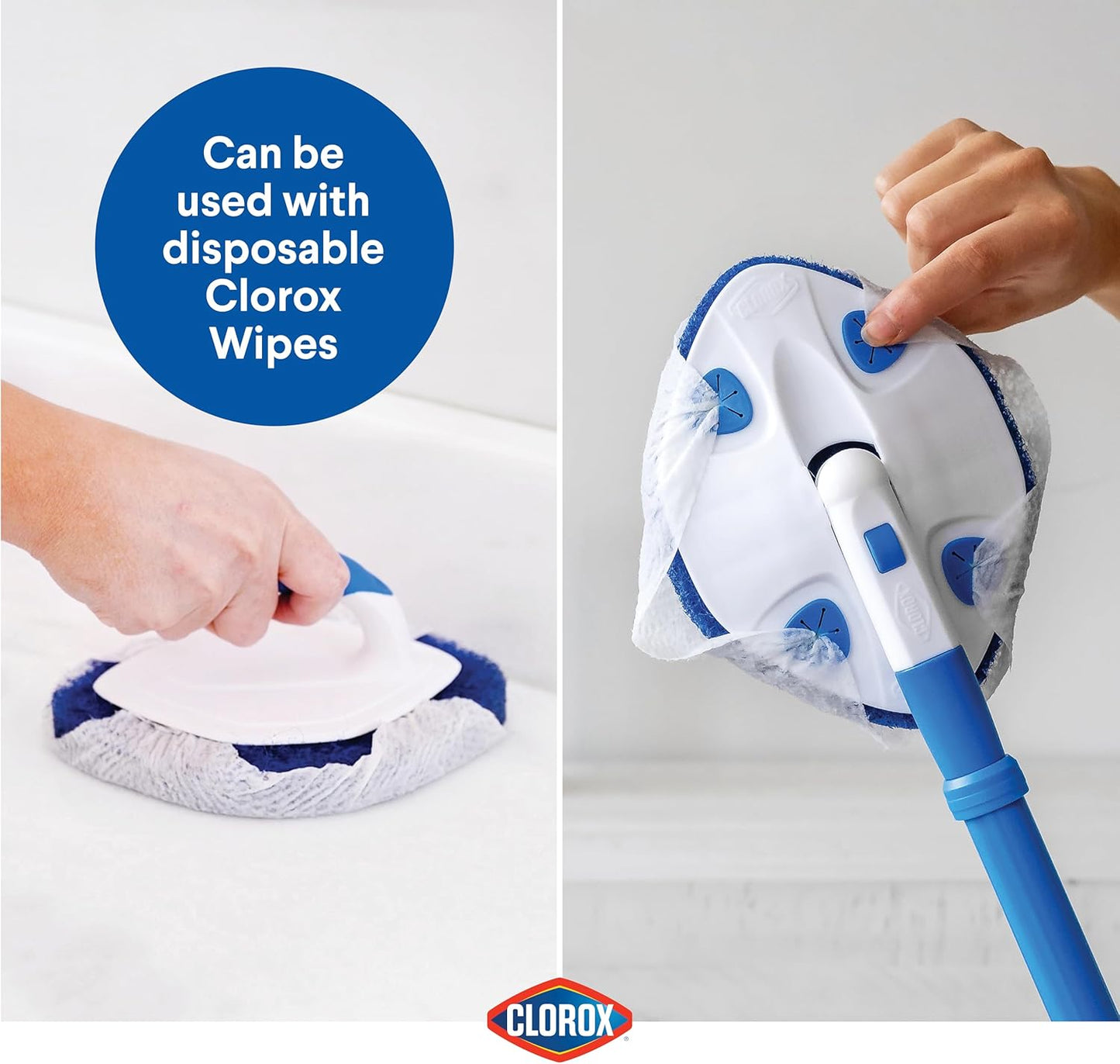 Clorox Extendable Tub and Tile Scrubber with Extra Pad