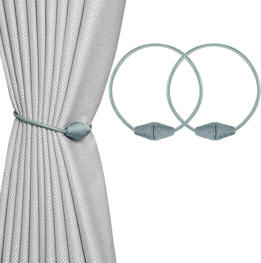 2 PCS Magnetic Curtain Tiebacks, European Style Convenient Drape Tie Backs Holdbacks for Thin or