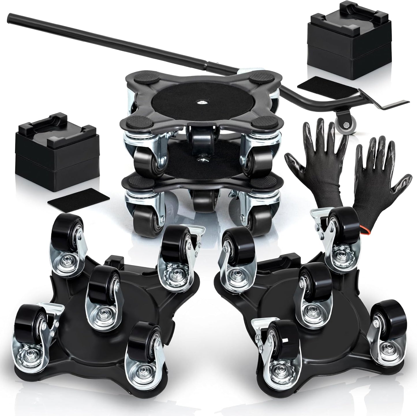 Furniture Movers with Wheels - Set of 4 Heavy Duty Furniture Lifter Tool with 2000 lbs Load Capacity, Easy Sliders Dolly for Moving Appliances, Sofa, Cabinet, and Piano etc (6.3×6.3IN)