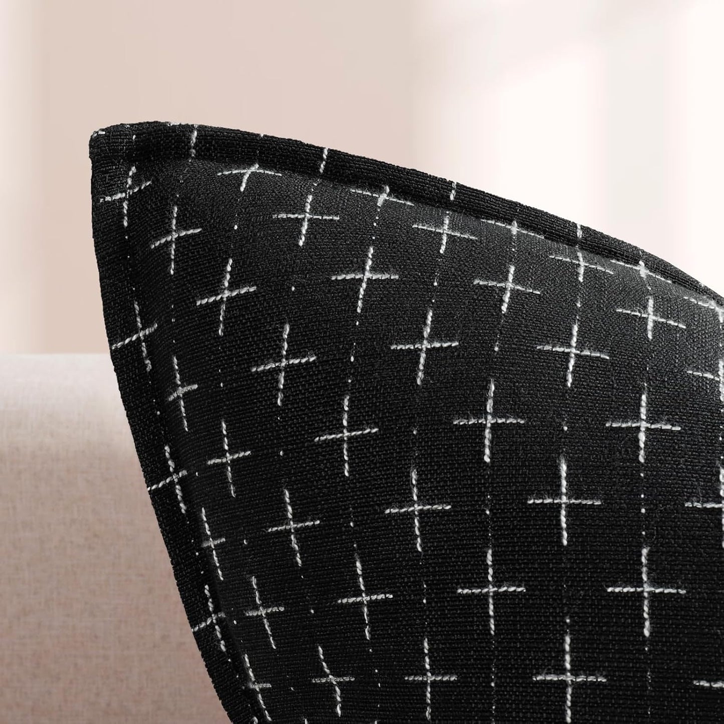 ZWJD 12x20 Pillow Covers Set of 2 Soft Polyester Textured Pillow Covers with Stylish Flange Edge Cozy Farmhouse Throw Pillows for Couch Bed Sofa Living Room