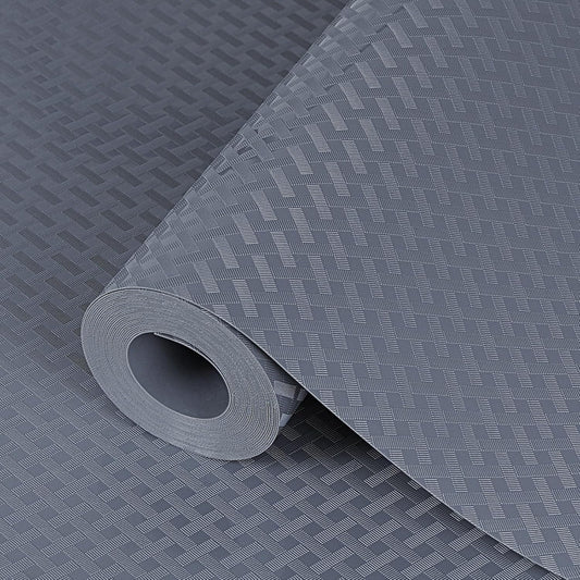 Shelf Liners 12 in x 20 ft EVA Drawer Mats, Non-Adhesive Cupboard Pad, Kitchen Cabinet Lining Fridge Cushion (Gray Crossed Stripe, 30.5x610cm)