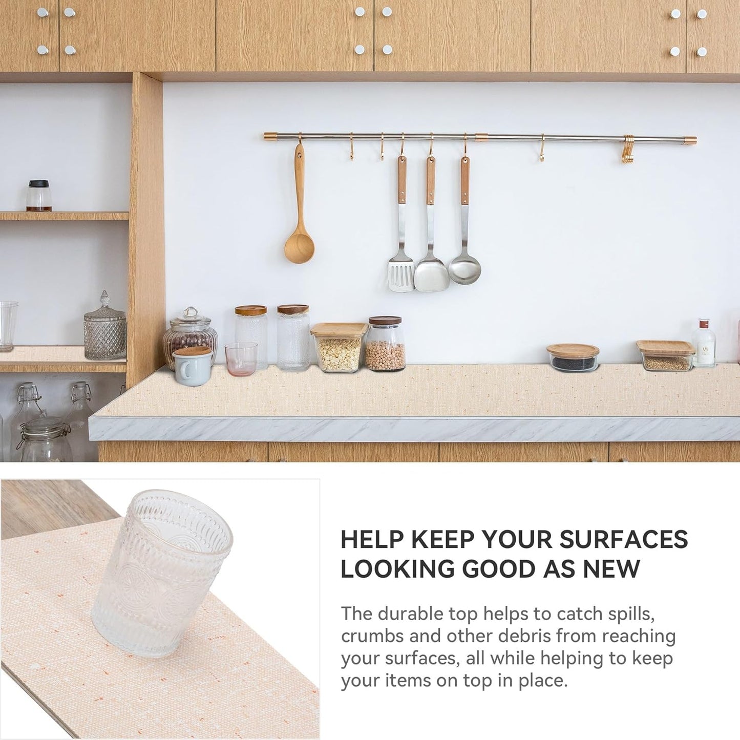 20 x 72 Inch Cupboard Liner Shelving Paper for Cabinets and Drawers Pantry Shelf Liners