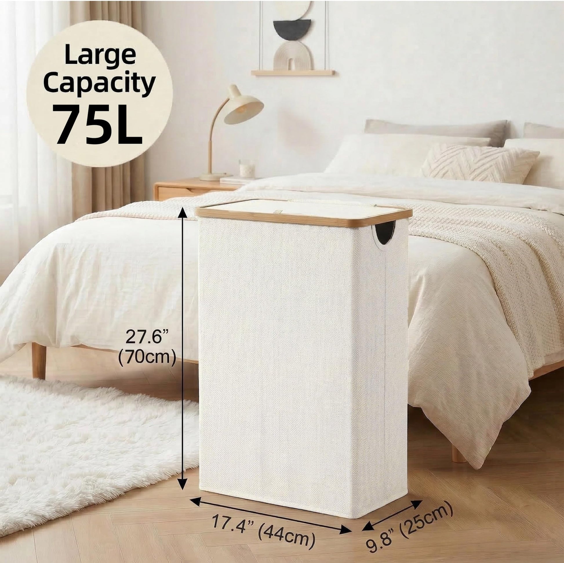 efluky Slim Laundry Basket with Lid, Narrow Laundry Hamper with Removable Bag, Skinny Dirty Clothes