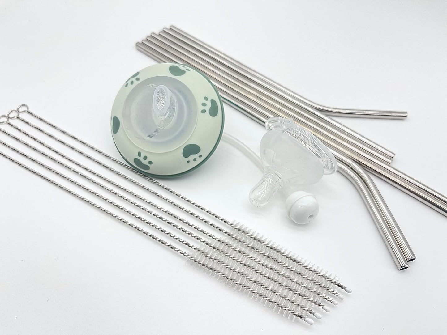 20PCS Straw Cleaner Brush kit,Straw Brush of 8mm-10.6 inch for Water Bottle Sippy Cup with Straw,Glass Straw,Piper Cleaning,Tubes Cleaning Like Filter and Sink Drain Hair Remove (Rubber top)