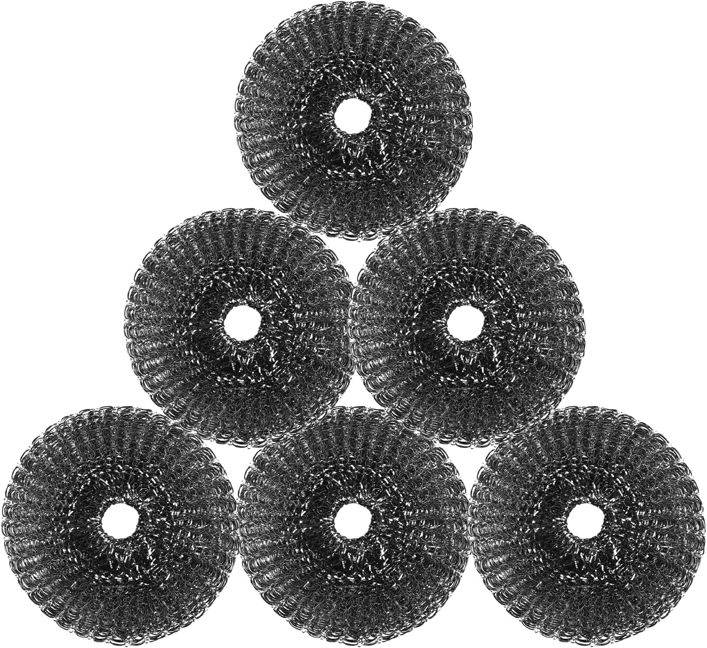 6 Pcs Steel Wool Scrubber, Stainless Steel Scrubber for Cleaning Kitchen and Household Stubborn Messes from Stoves Pans Pots Grill Sink, Replacement Wire Brush Set ( Only Replacement Pad)