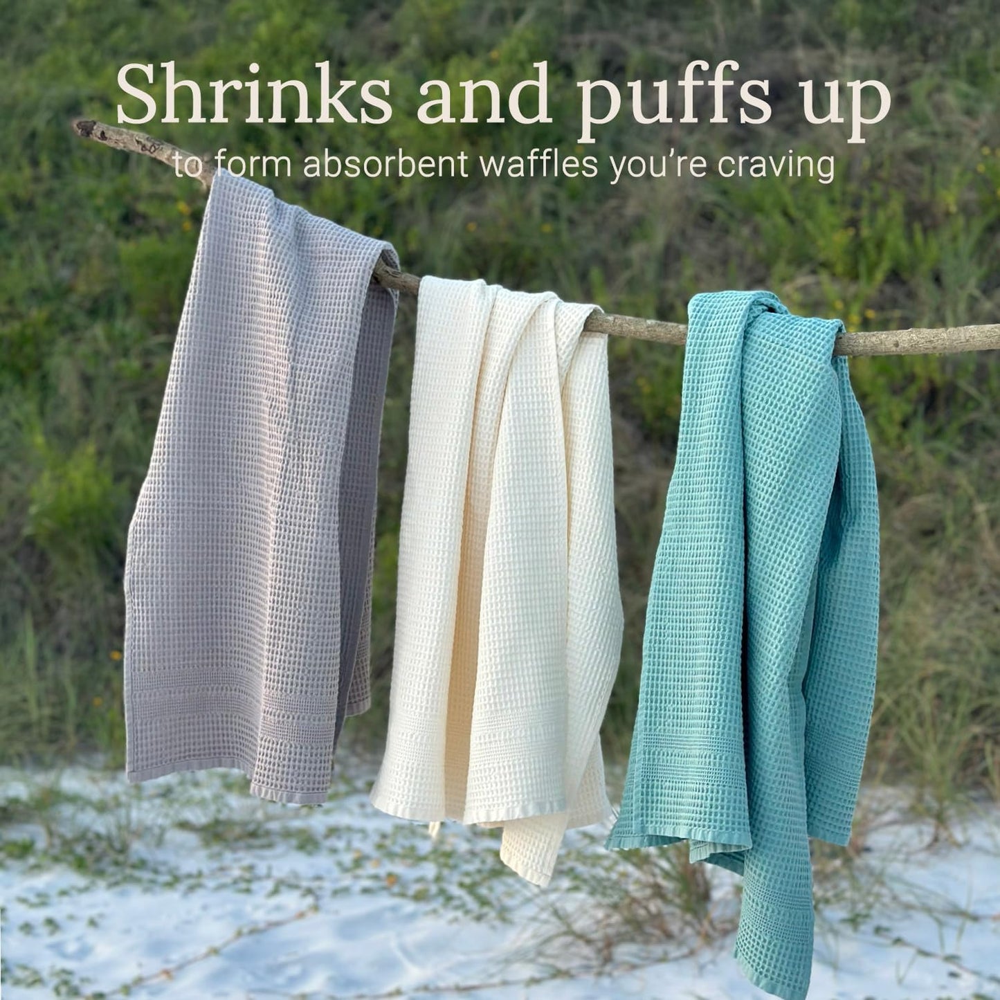 GILDEN TREE Waffle Bath Sheet Large Bath Towels Quick Dry Thin Body Towels, 40x80 Oversized Bath Towels for Adults, Classic Style (Cream)