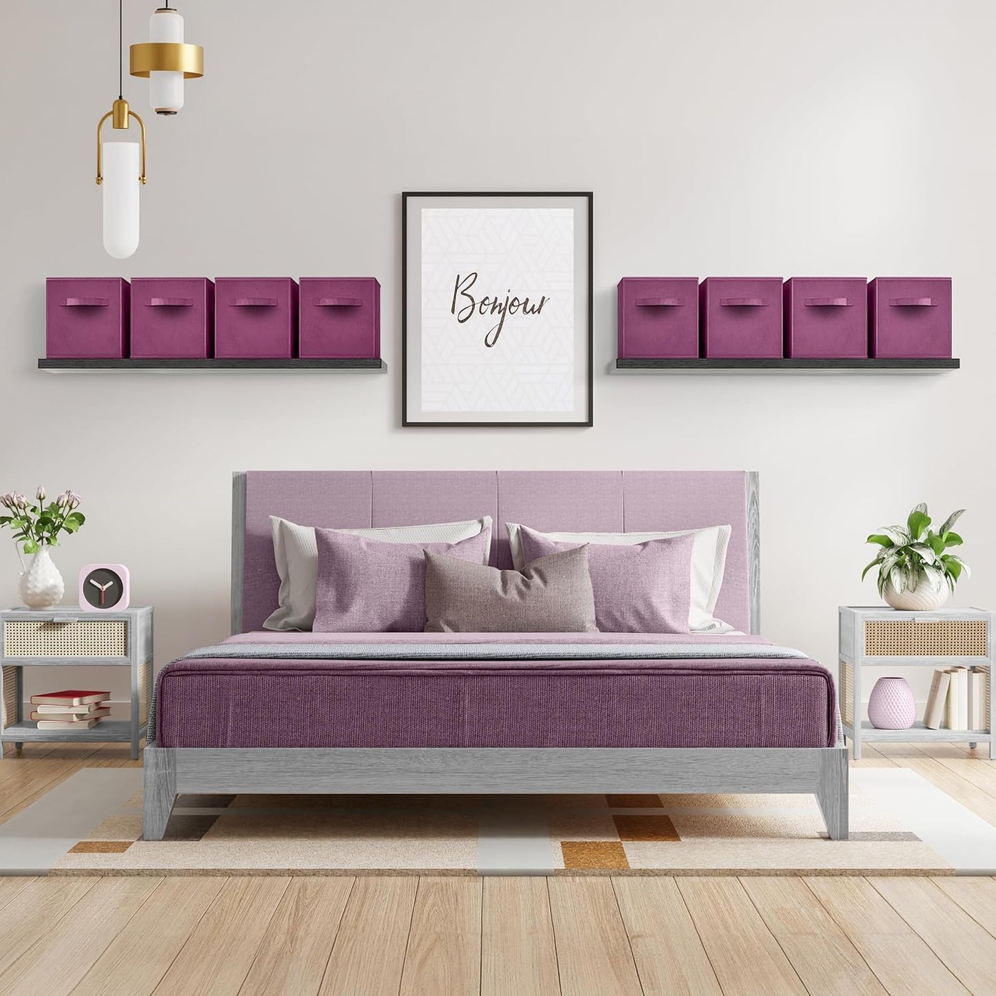 Sorbus 13 Inch Storage Bins - Sturdy Collapsible Fabric Storage Cubes with Handle - 8 Foldable Baskets for Organizing Clothes, Toys, Books - Storage Baskets for Shelves, Closets