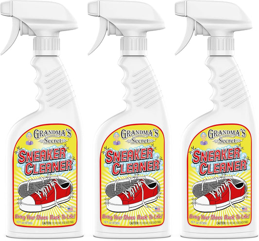 Grandma's Secret Sneaker Cleaner - Shoe Cleaner for Rubber, Canvas and Leather - Stain Remover Spray Removes Dirt, Grime and Grass - Sneakers Cleaner for Outdoor Shoes, Slippers and Moccasins ??16 oz