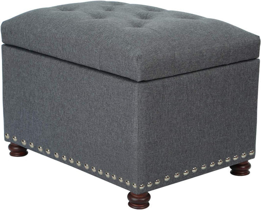 Joveco Storage Ottoman Bench Rectangular Fabric Organization Foot Rest, 24 Inch Modern Tufted