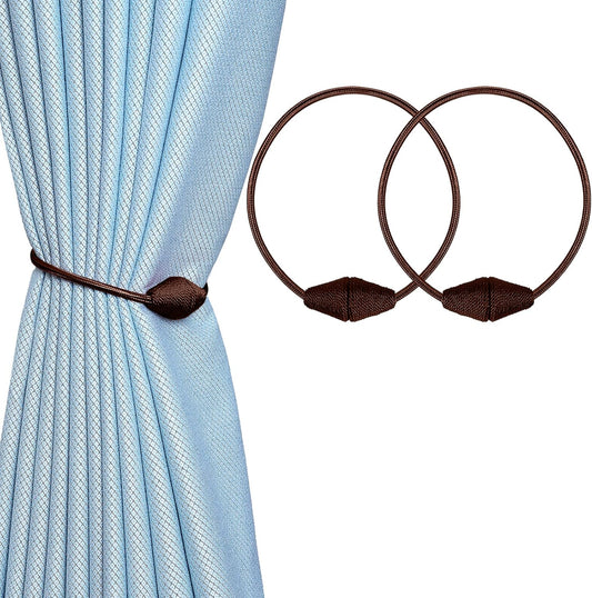 2 PCS Magnetic Curtain Tiebacks, European Style Convenient Drape Tie Backs Holdbacks for Thin or
