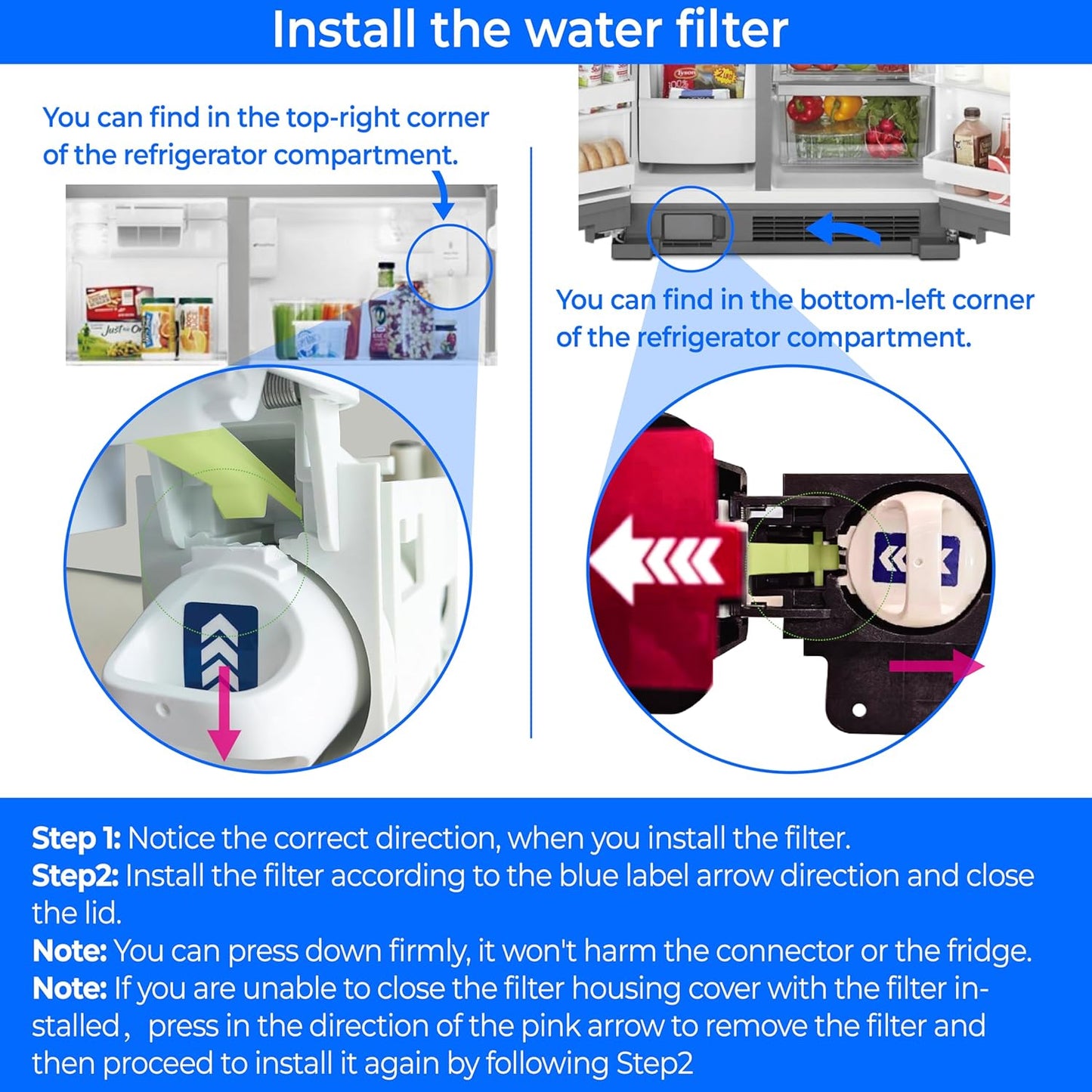 Waterdrop ?�„?�ƒ?�‘?Ÿ�?�‘?�—?�ƒ?Ÿ� Replacement for Everydrop® ?�…?�¢?�¥?�­?�ž?�« ?Ÿ�,W10295370A, EDR1RXD1B, P8RFWB2L, P4RFWB, Kenmore® 46-9081, 46-9930, WD-F38 Refrigerator Water Filter, 2 Filters