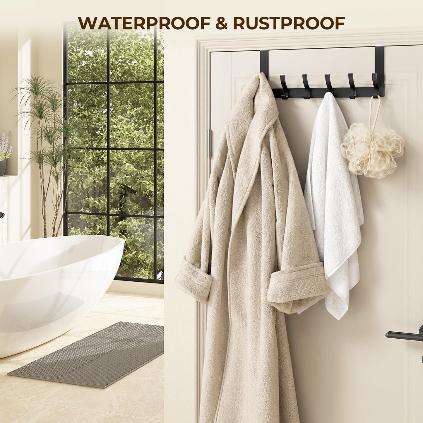 Optish Over The Door Hooks, Door Hanger Hooks for Hanging, Towel Racks for Bathroom with 12 Coat