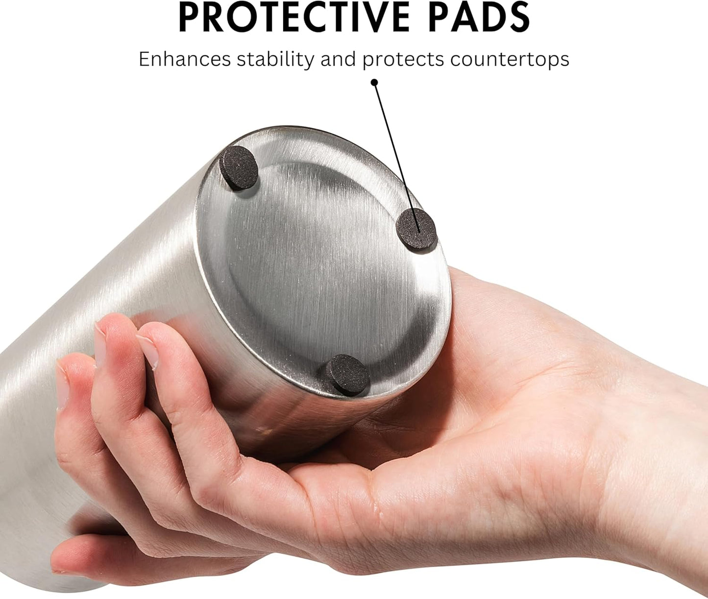 Silver Soap Dispenser Stainless Steel for Bathroom and Kitchen Sink, 15oz Refillable Round Rustproof Hand Dish Soap Dispenser Pump for Detergent, Lotion, and Countertop