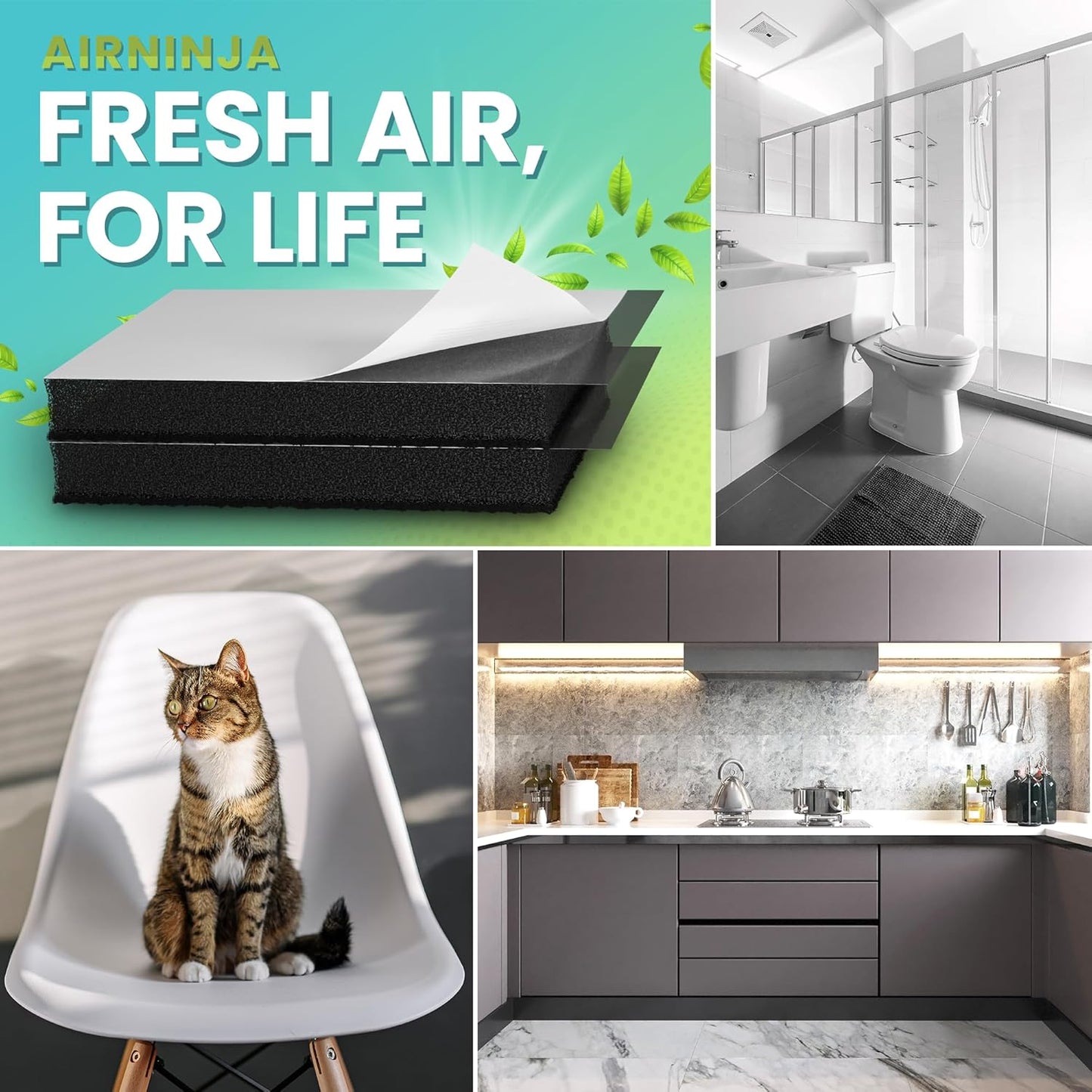 Trash Can Deodorizer Odor Eliminator - Garbage Can & Diaper Pail Deodorizer compatible with Dekor Munchkin Ubbi Diaper Genie, Odor Absorber Natural Activated Carbon Unscented Fragrance Free, 2 Pack