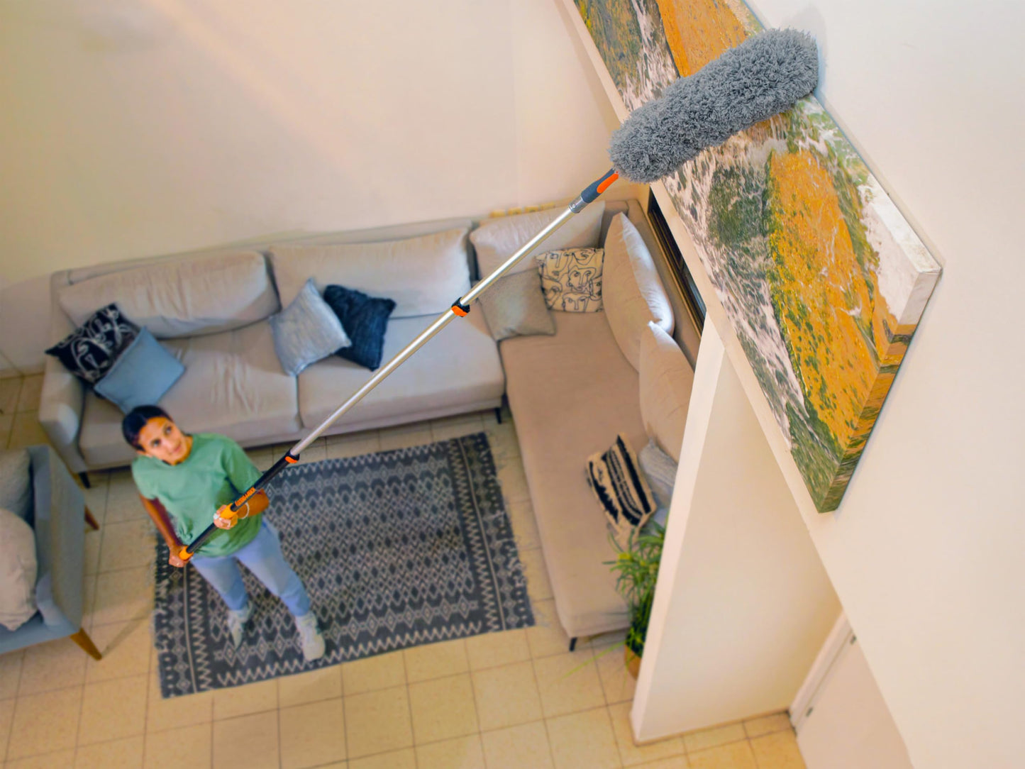 20 Foot High Reach Duster Kit with 4-12 ft Telescopic Extension Pole