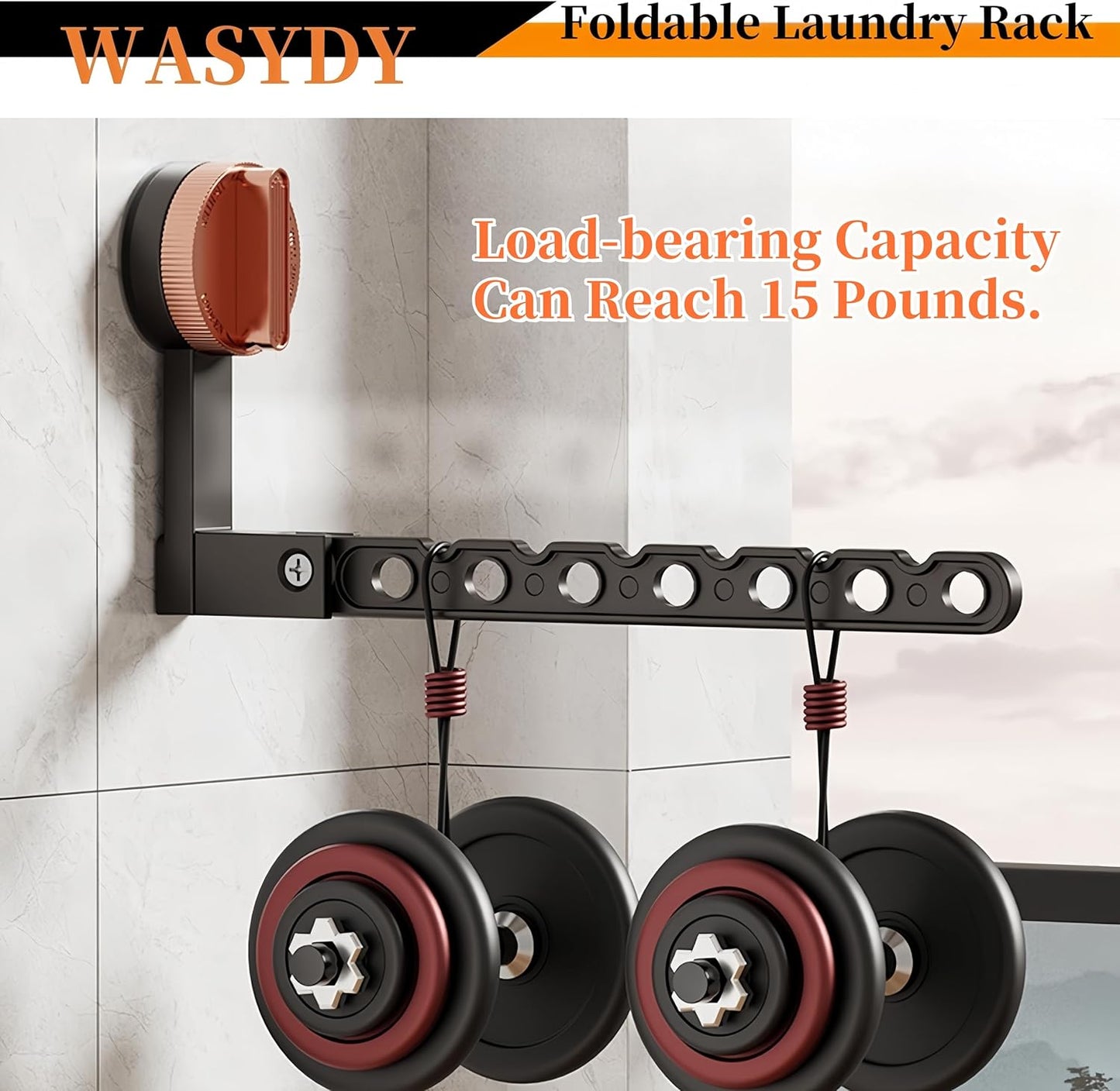 Wall Mounted Clothes Drying Rack,Laundry Dryer Hanger With Suction Cup,Foldable Aluminum Space Saving Laundry Hanger Wall Mount,Folding Portable Clothes Hanger For Laundry Room,Bathroom,RV,Travel