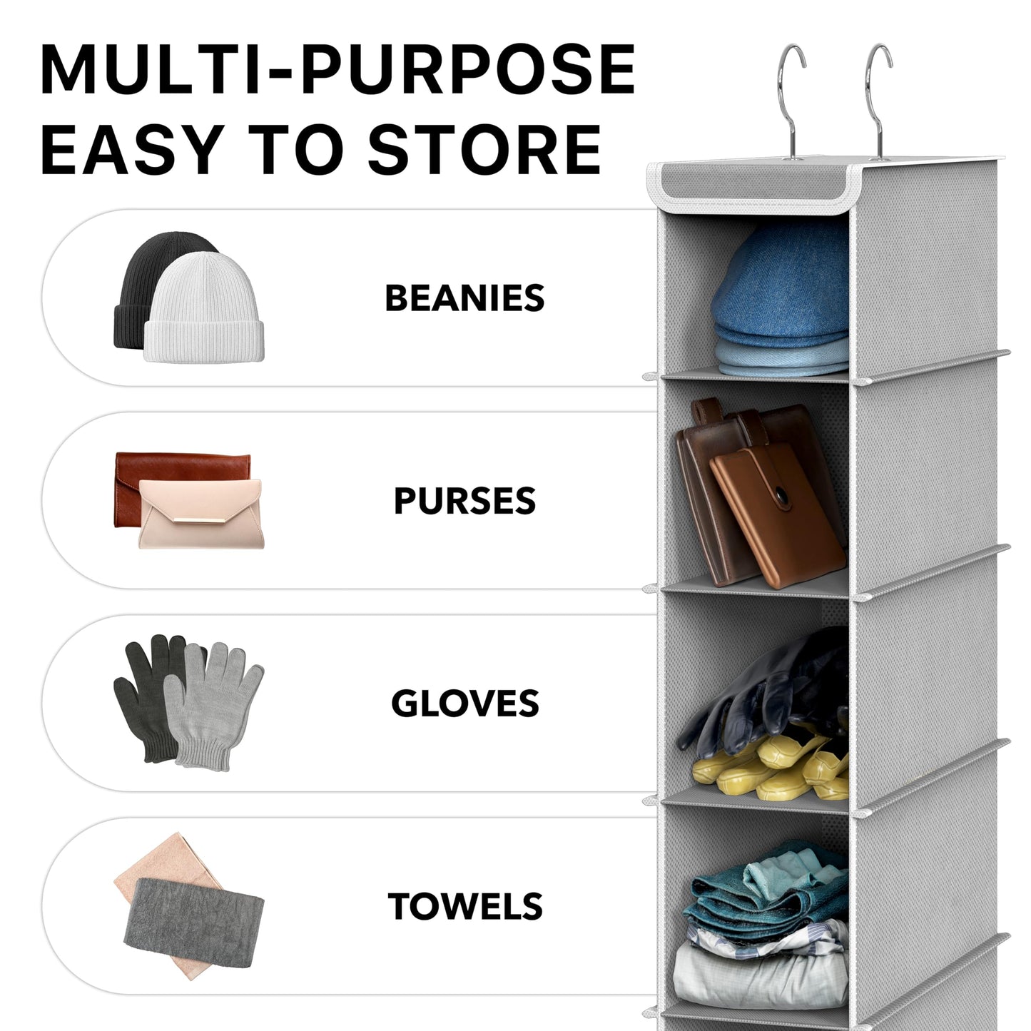 Simple Houseware 10 Shelves Closet Hanging Shoe Organizer, Gray