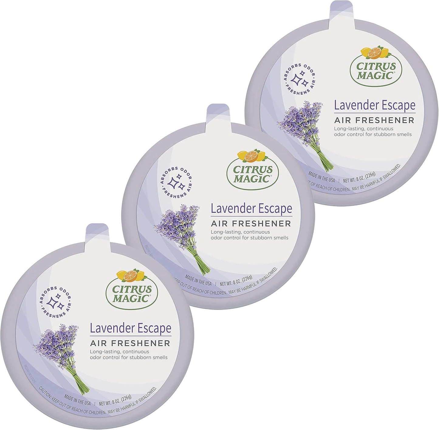 Citrus Magic Odor Absorbing Solid Air Freshener, Lavender Escape, 8 Ounce (Pack of 3)
