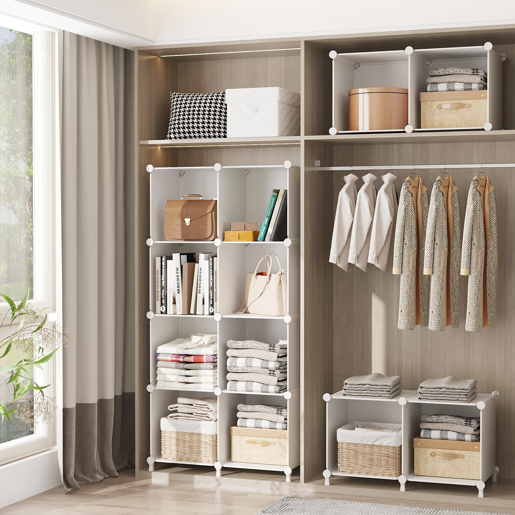 AWTATOS Closet Organizers and Storage, 6 Cube Storage Organizer, White